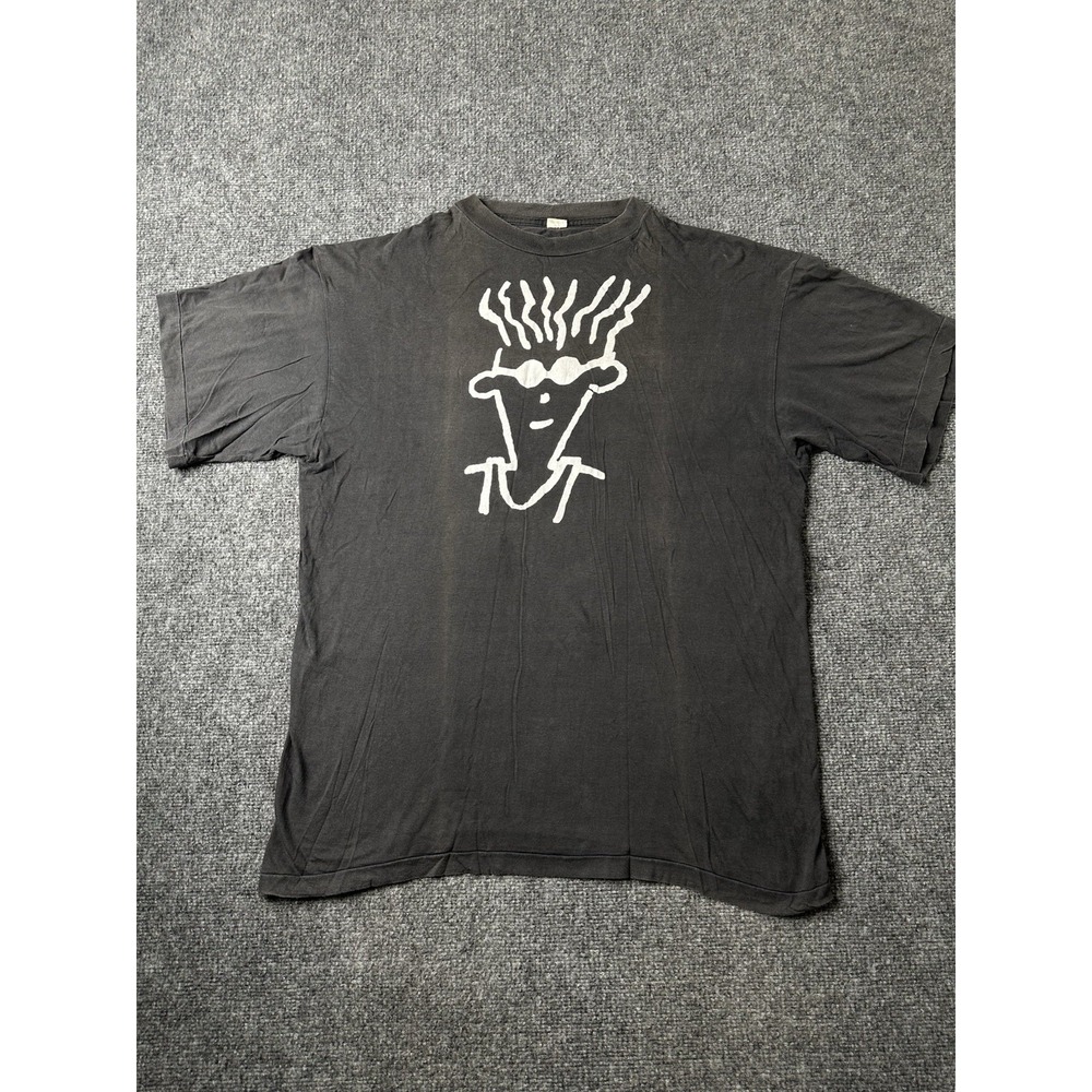 Mens 90s Cartoon Network Fido Dido Black Graphic T Shirt, Size XL